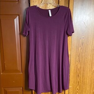 Purple Short Sleeve Dress
